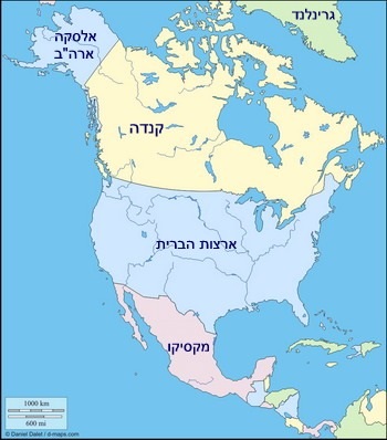 מפת צפון אמריקה