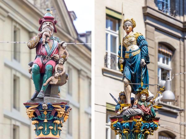 מזרקות ברחוב הראשי של ברן, מערב שוויץ