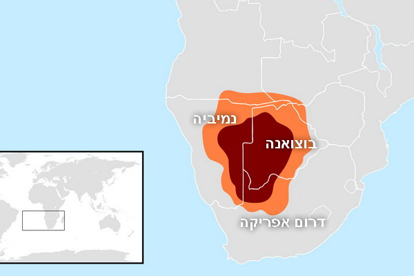 מפה של מדבר קלהרי