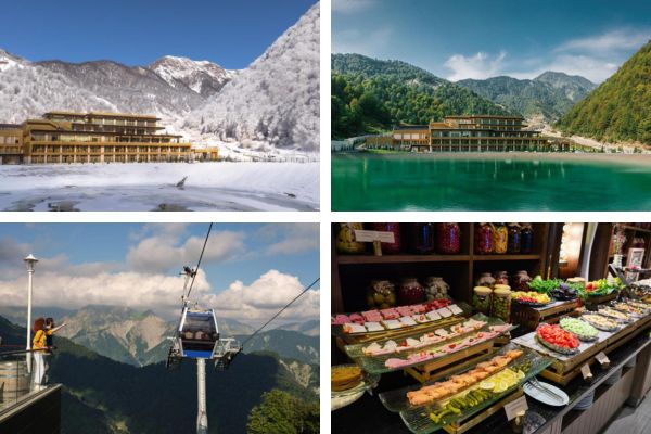 מלון באתר הסקי ליד גבלה, בהרים של אזרבייג'ן